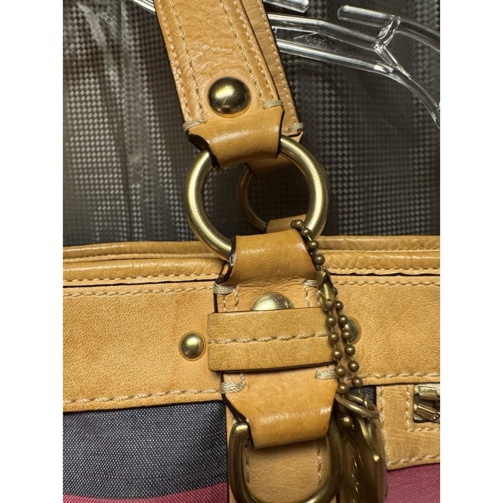Vintage Y2K COACH Iconic Y2K Legacy Oxford Stripe Slim Pocket Tote 10760 RARE - Picture 8 of 16